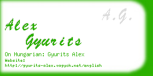 alex gyurits business card